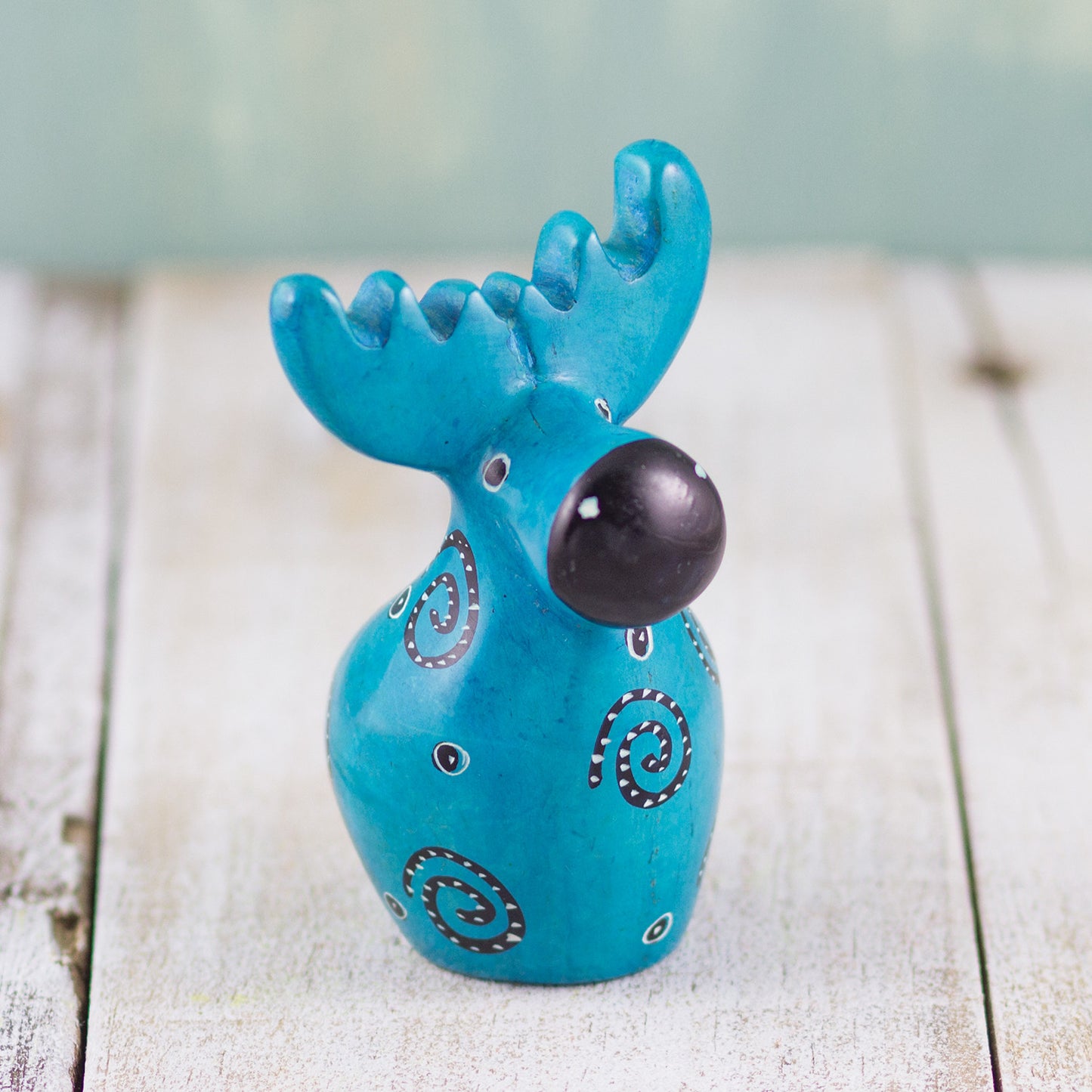 Soapstone Moose Light Blue
