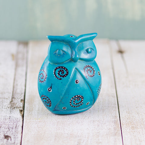Soapstone Owl Light Blue