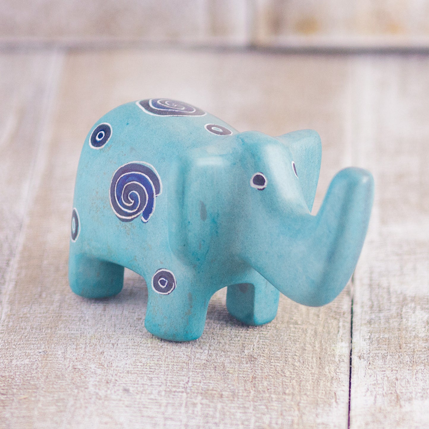 Soapstone Elephant Robin's Egg Blue (w)