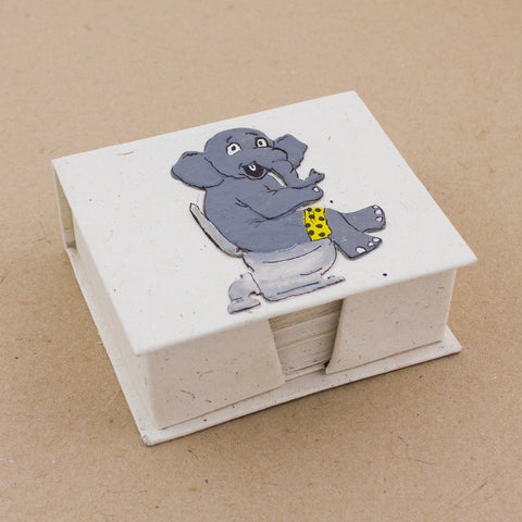Note Box Elephant on Toilet