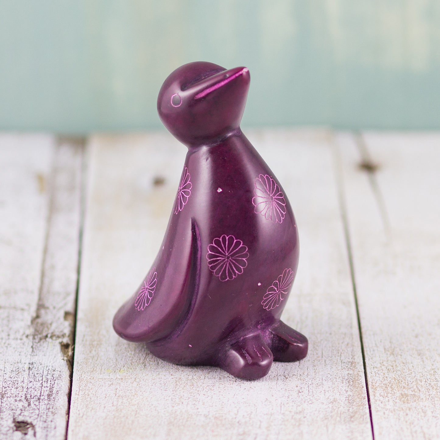 Soapstone Penguin Purple