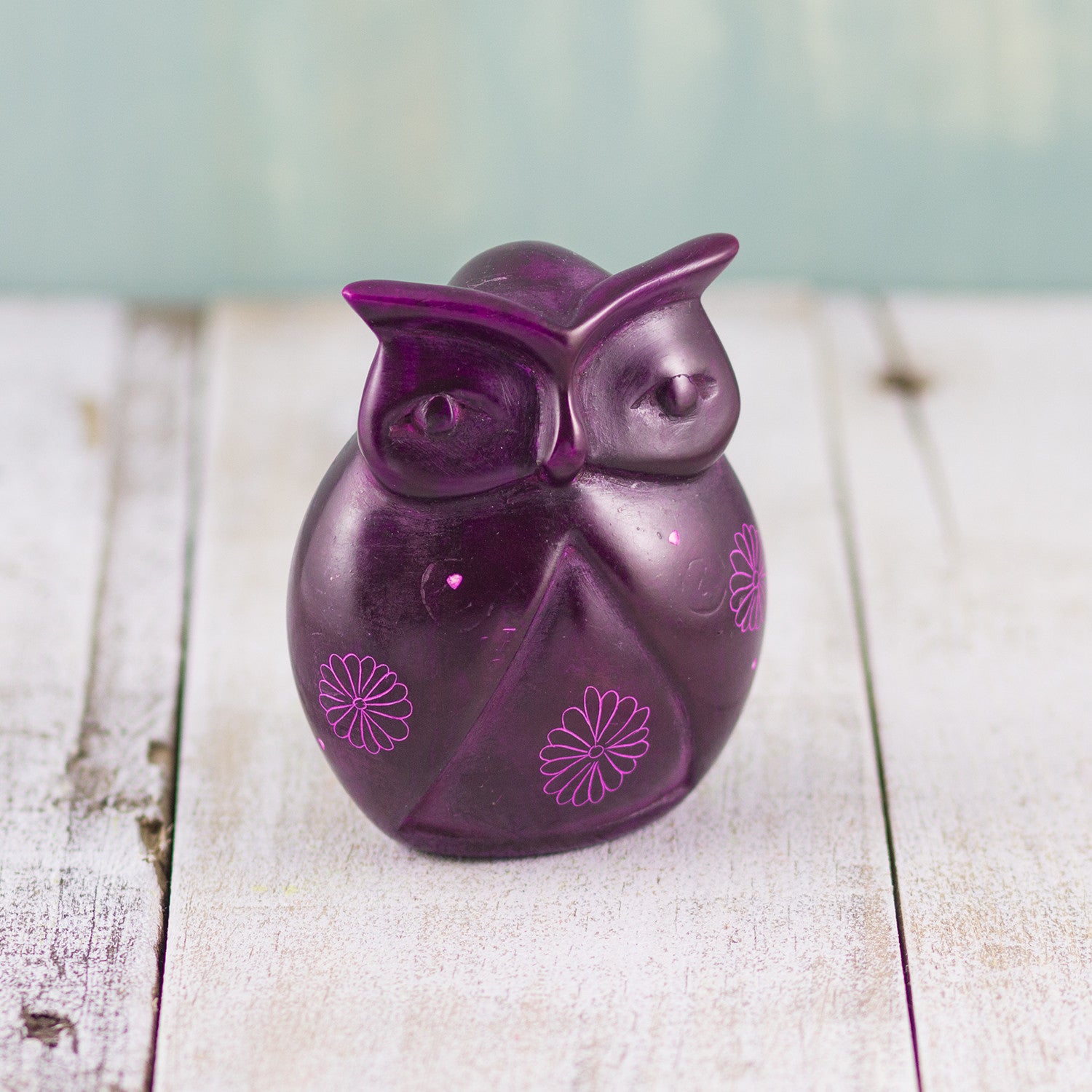 Soapstone Owl Purple
