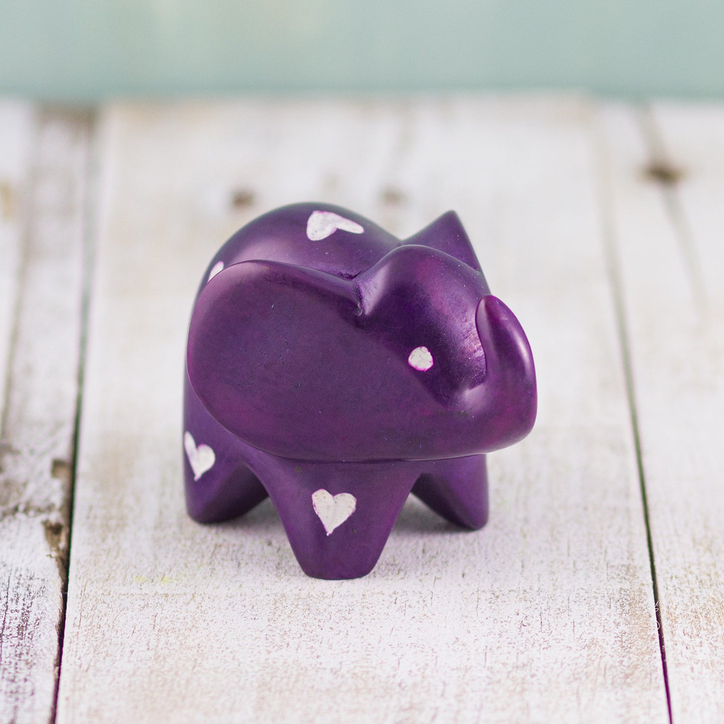 Soapstone Big-Eared Elephant Purple (w)