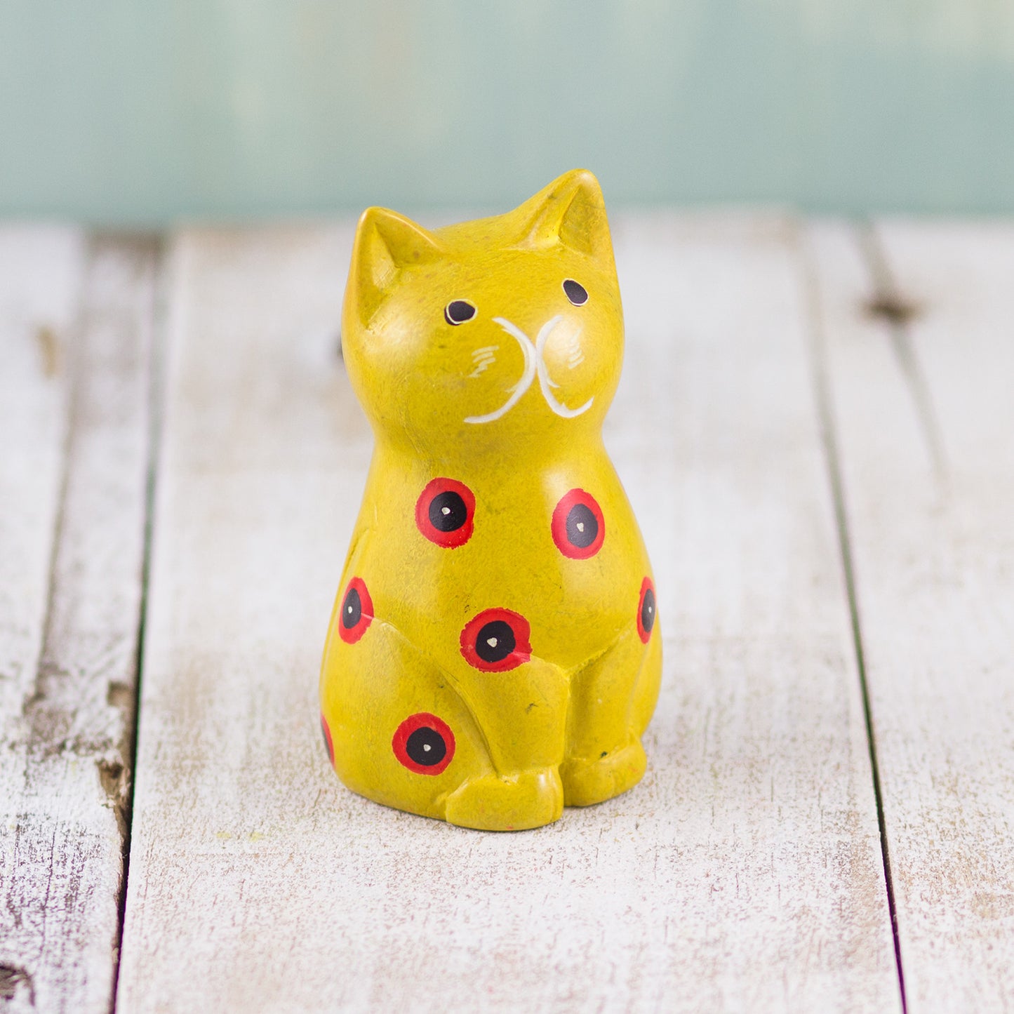 Soapstone Cute Kitty Cat Yellow
