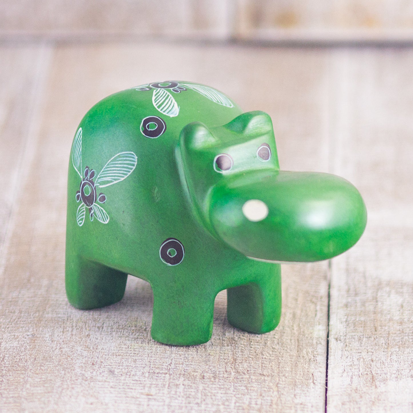 Soapstone Hippo Dark Green