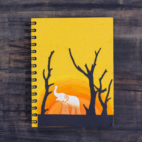 Large Notebook Good Luck Elephant Yellow
