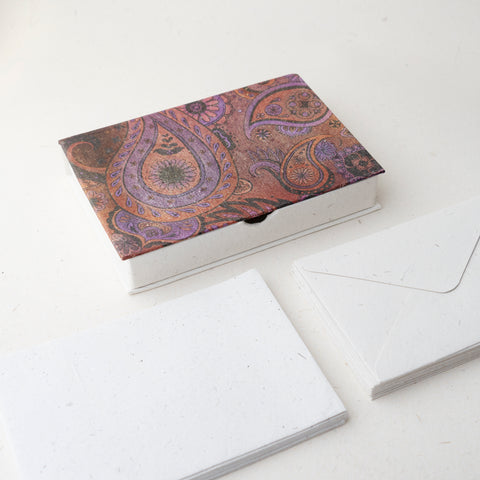 Boxed Stationery Set Paisley Red