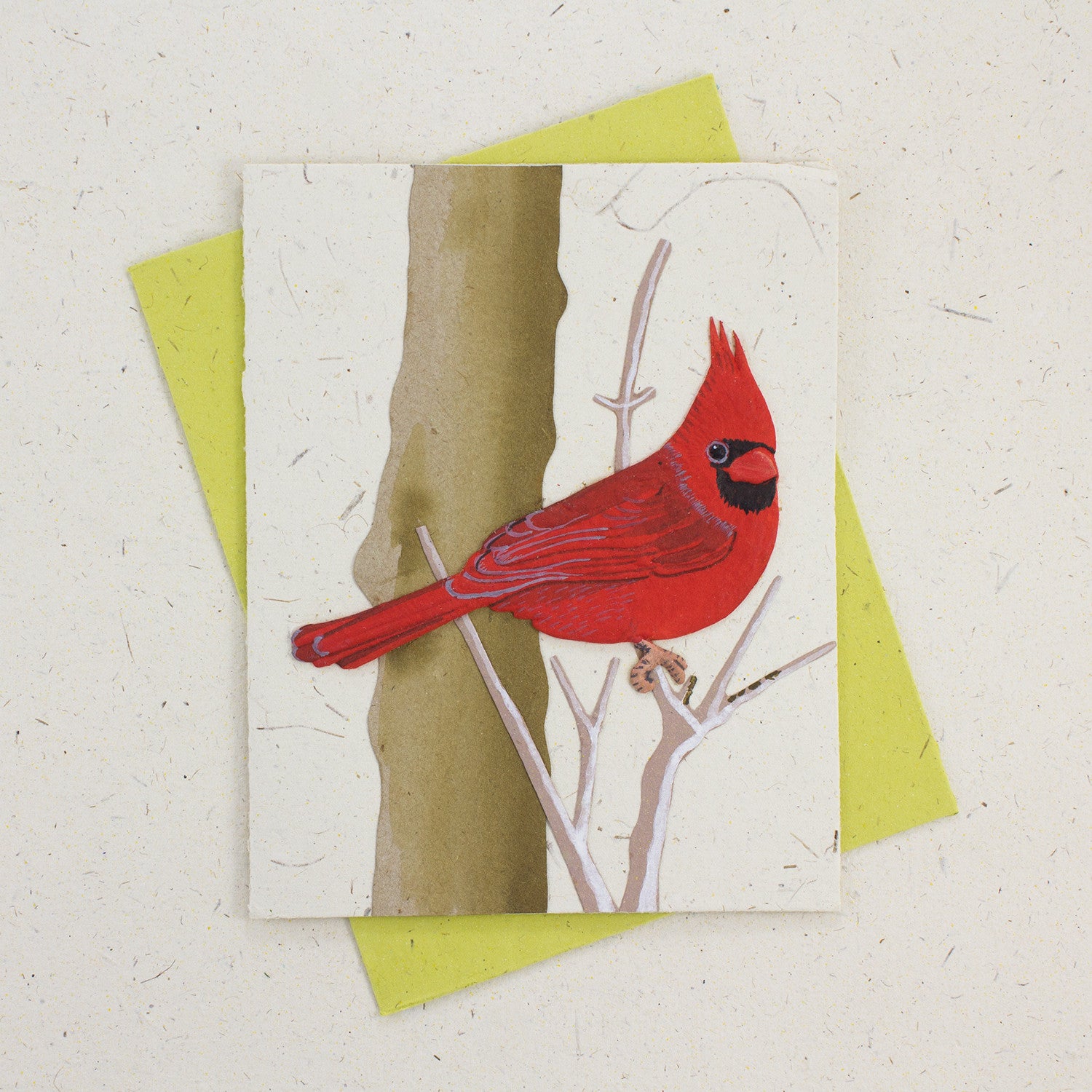 Single Greeting Card Cardinal Embossed