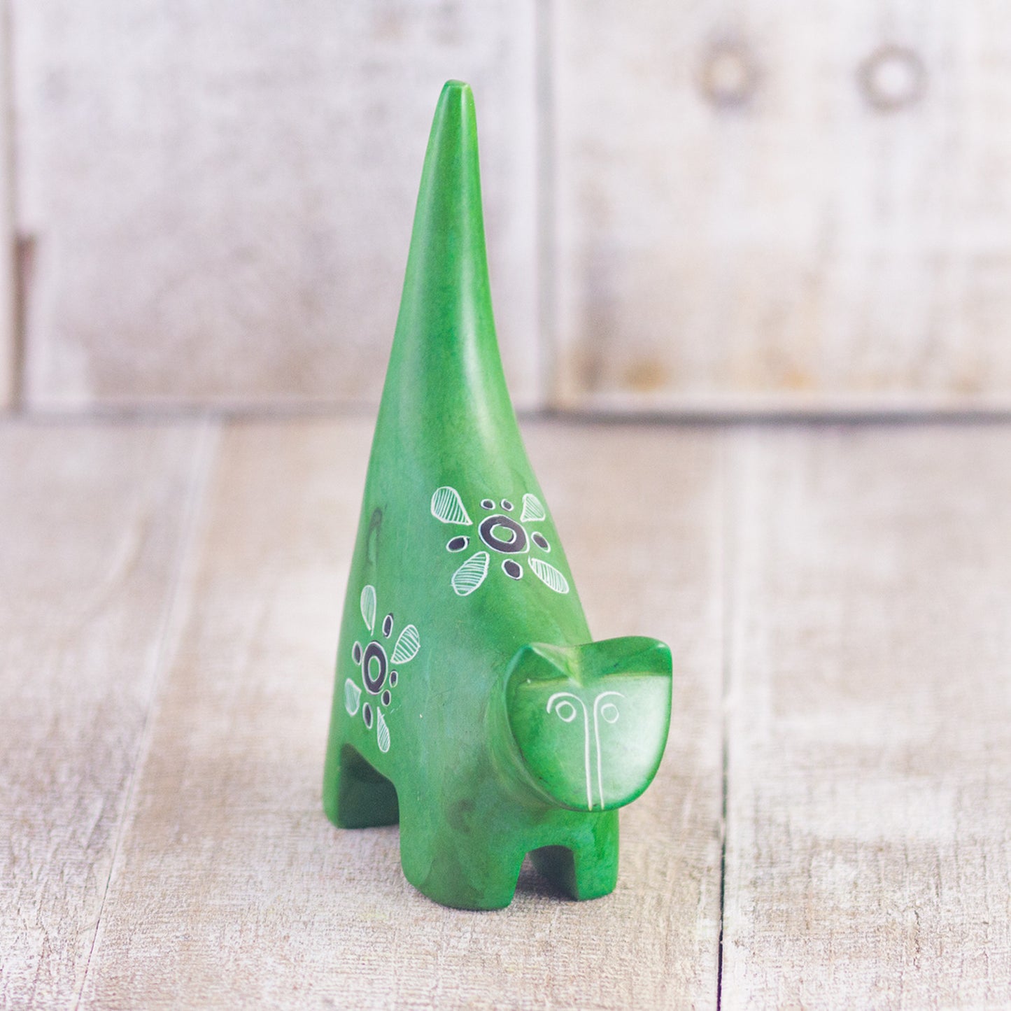 Soapstone Cat Dark Green