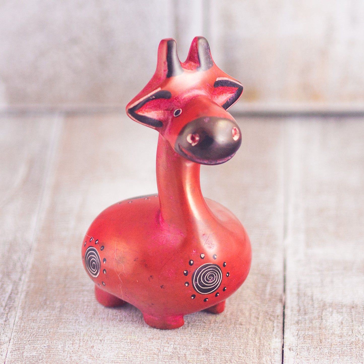 Soapstone Giraffe Red