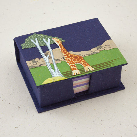 Note Box Giraffe Dark Blue
