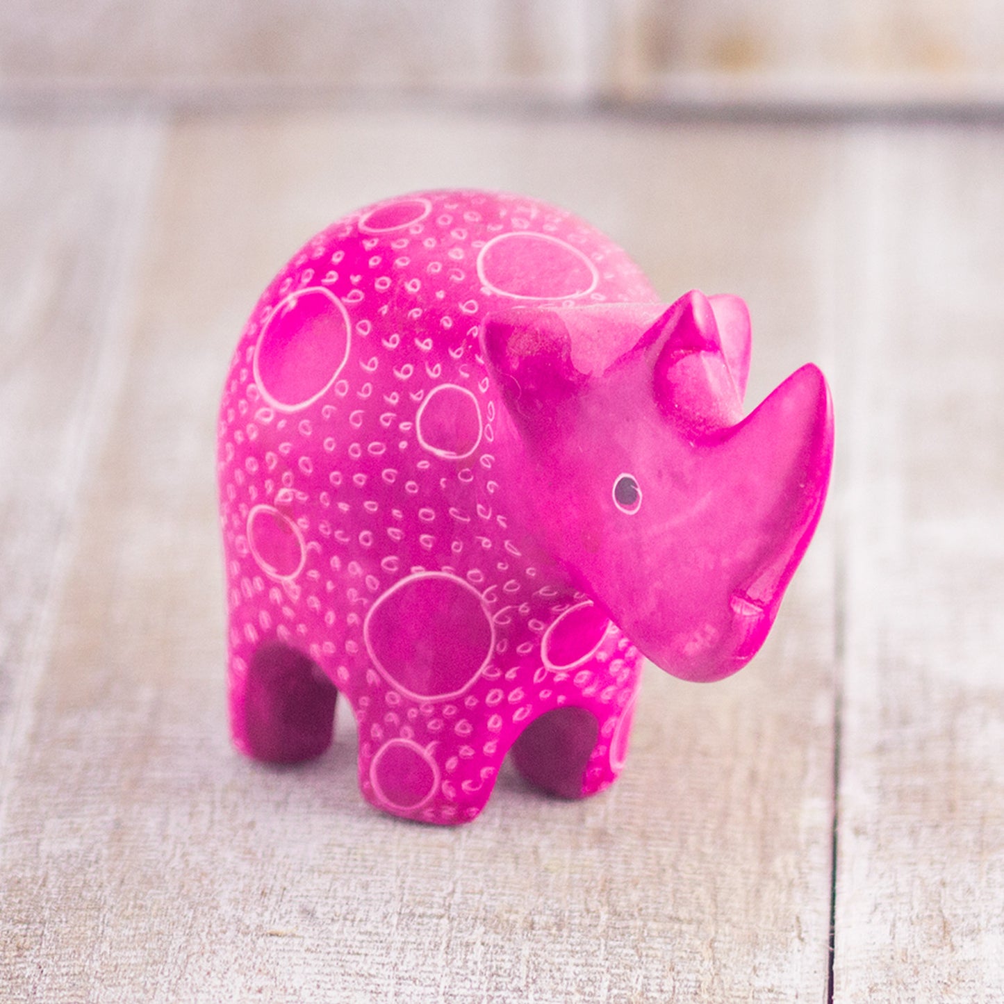Soapstone Rhino Pink