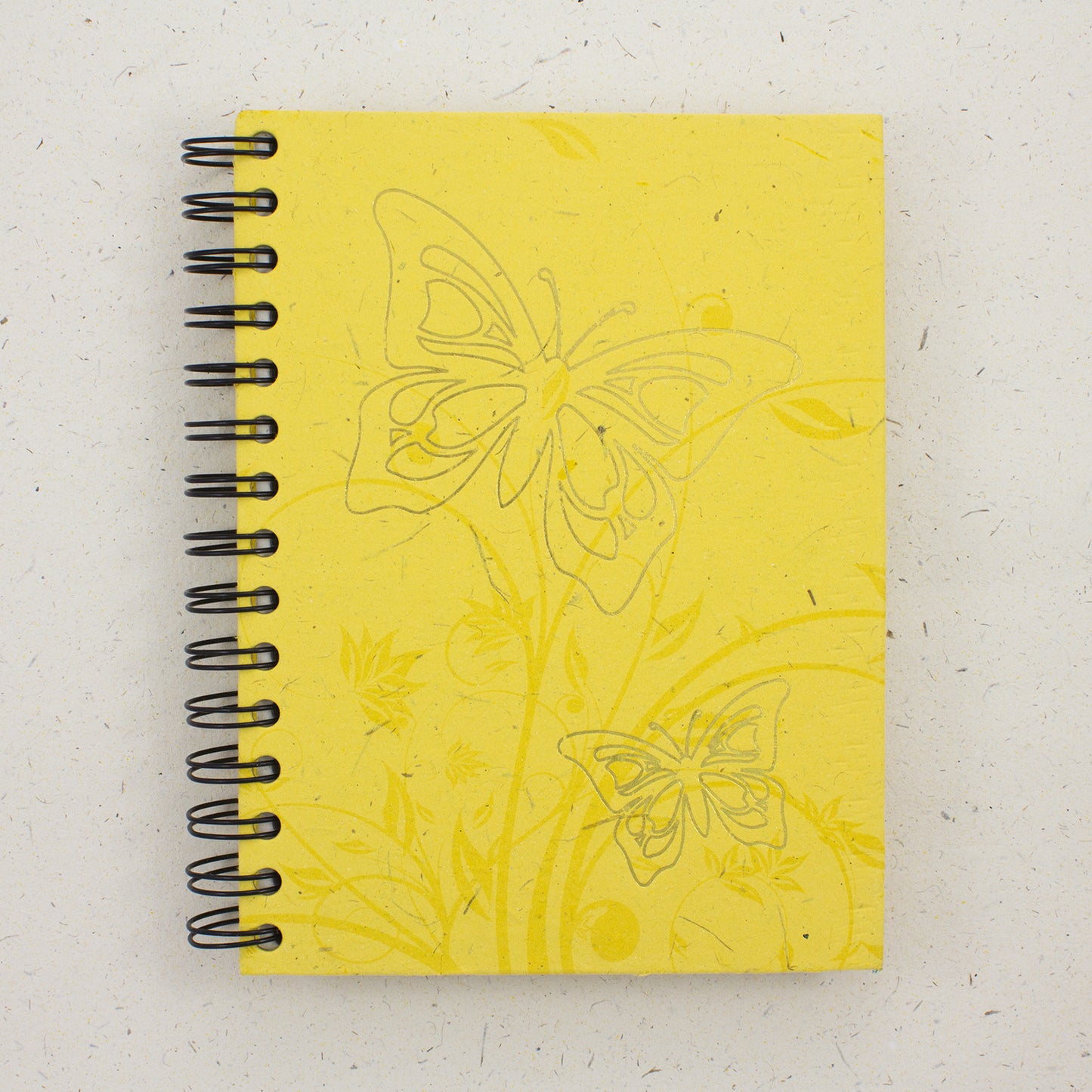 Large Notebook Foiled Butterfly Yellow