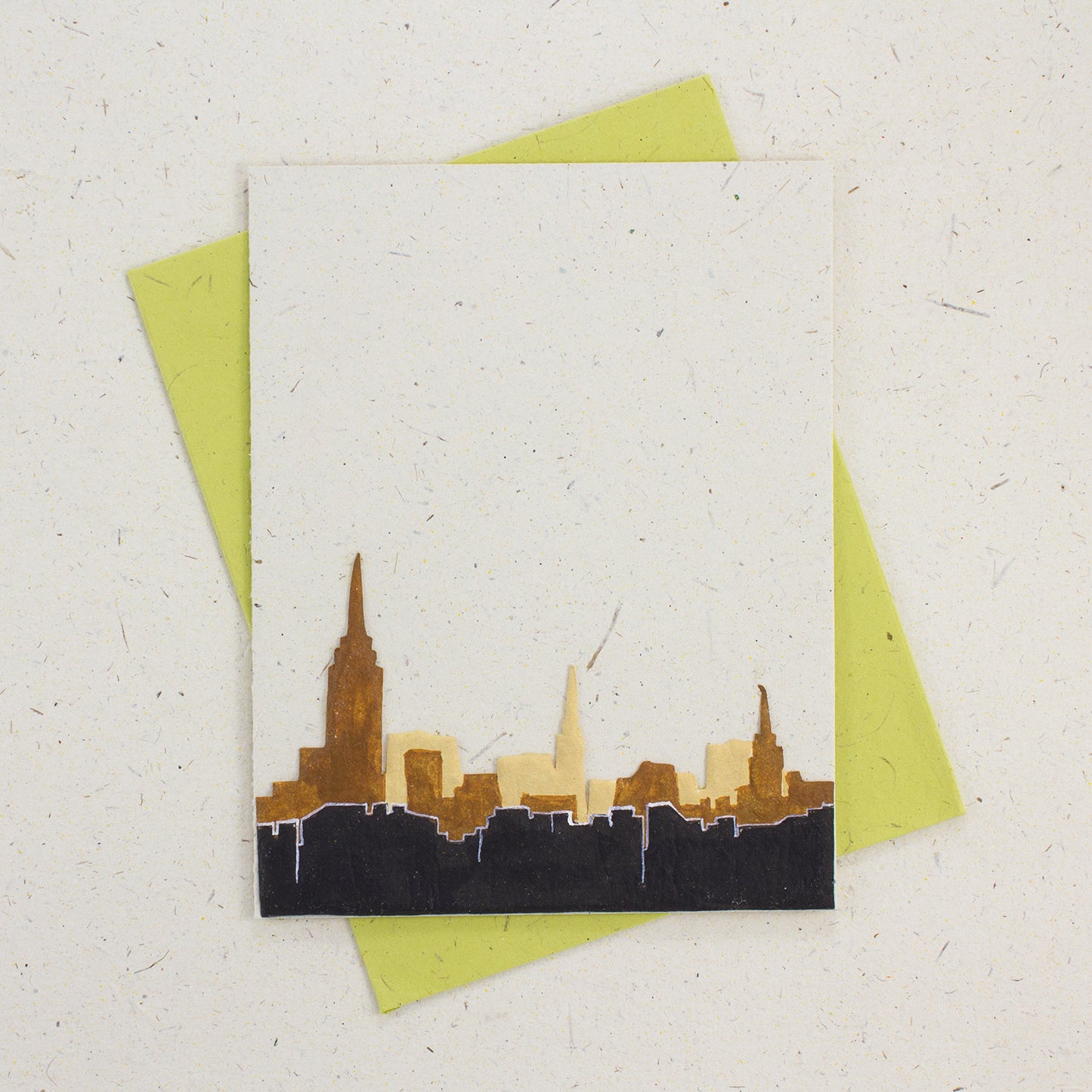 Single Greeting Card NYC Skyline Natural White