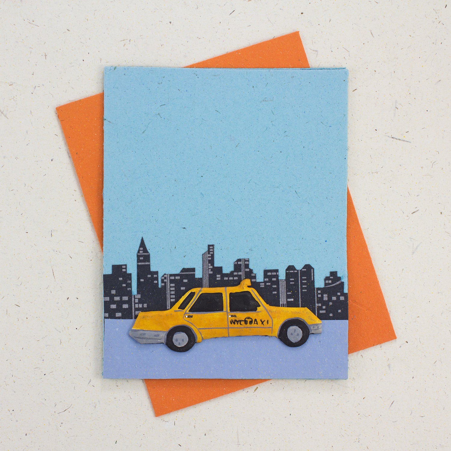 Single Greeting Card NYC Taxi Robin's Egg Blue