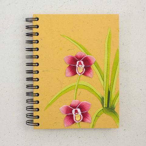 Large Notebook Sweet Orchid Flower Yellow