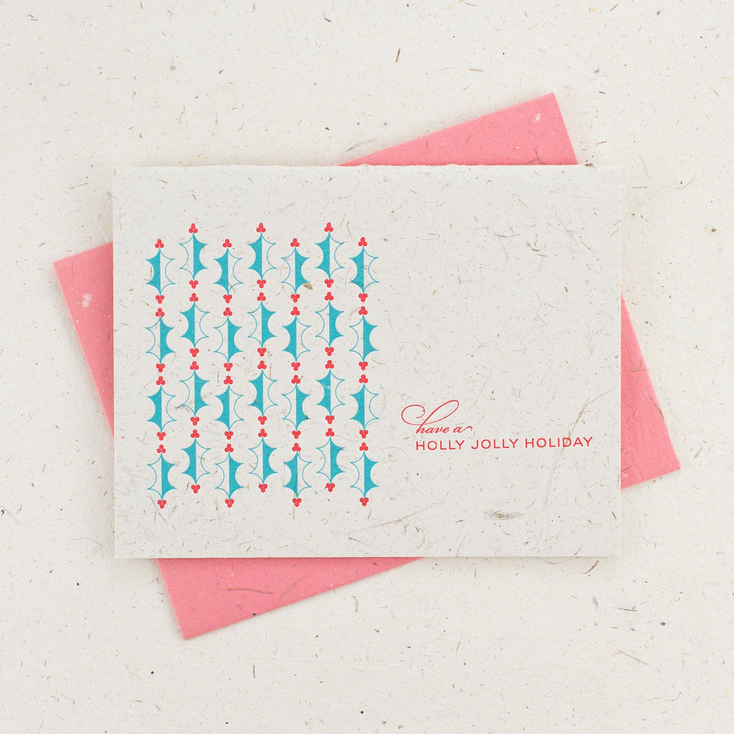 Letter Press Card Set Holly Jolly Holiday (4pc)