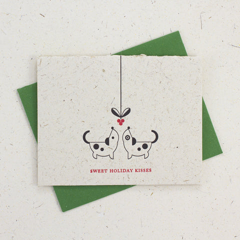 Letter Press Card Set Sweet Holiday Kisses (4pc)