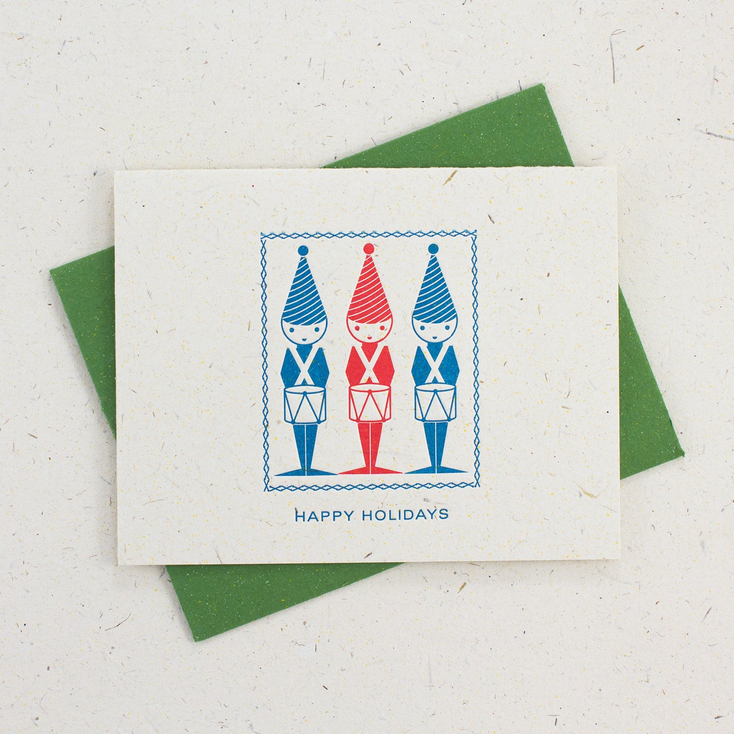Letter Press Card Set Happy Holidays (4pc) (w)
