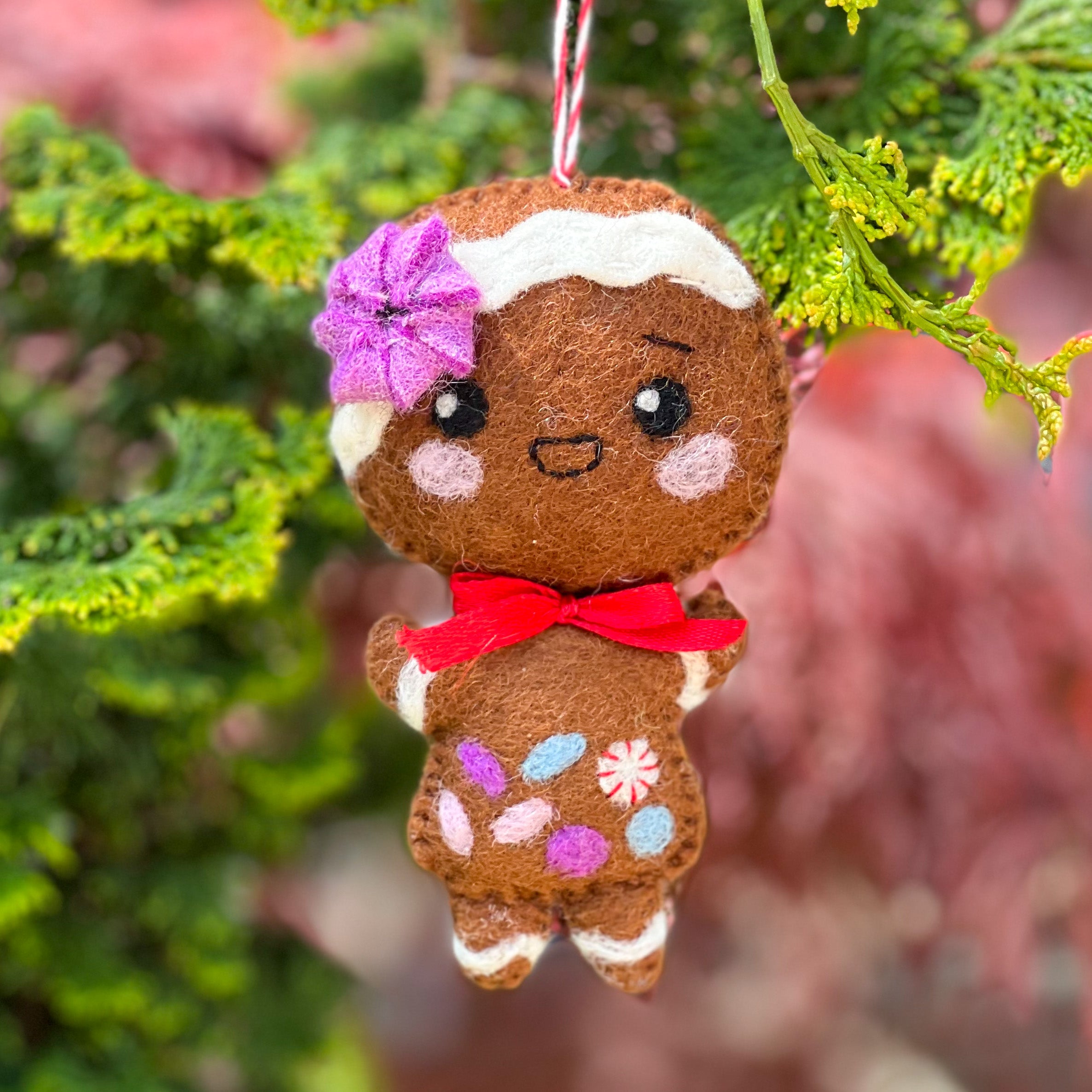 Handfelted Ornament Gingerbread Girl