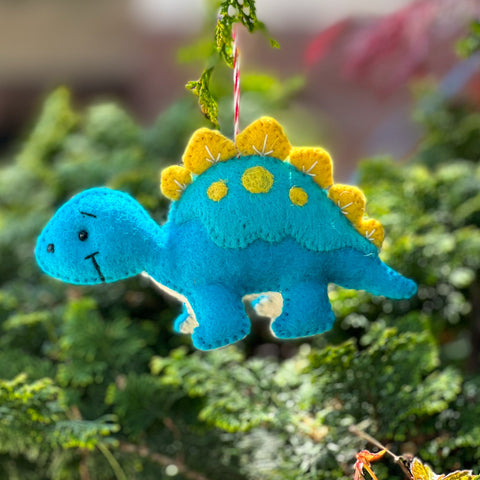 Handfelted Ornament Stegosaurus