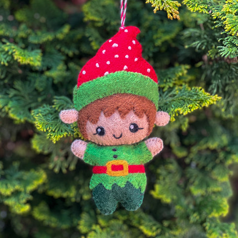 Handfelted Ornament Elf