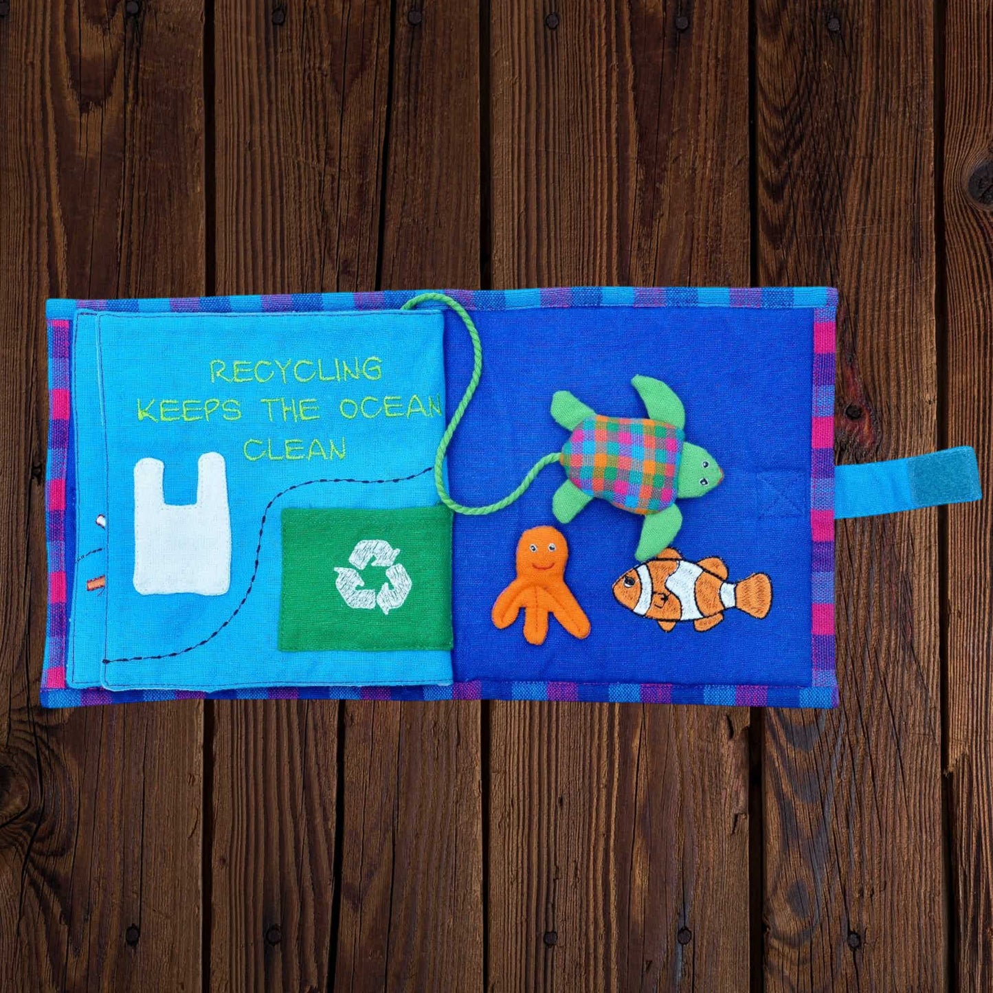 Fabric Kids Book - Save The Turtles