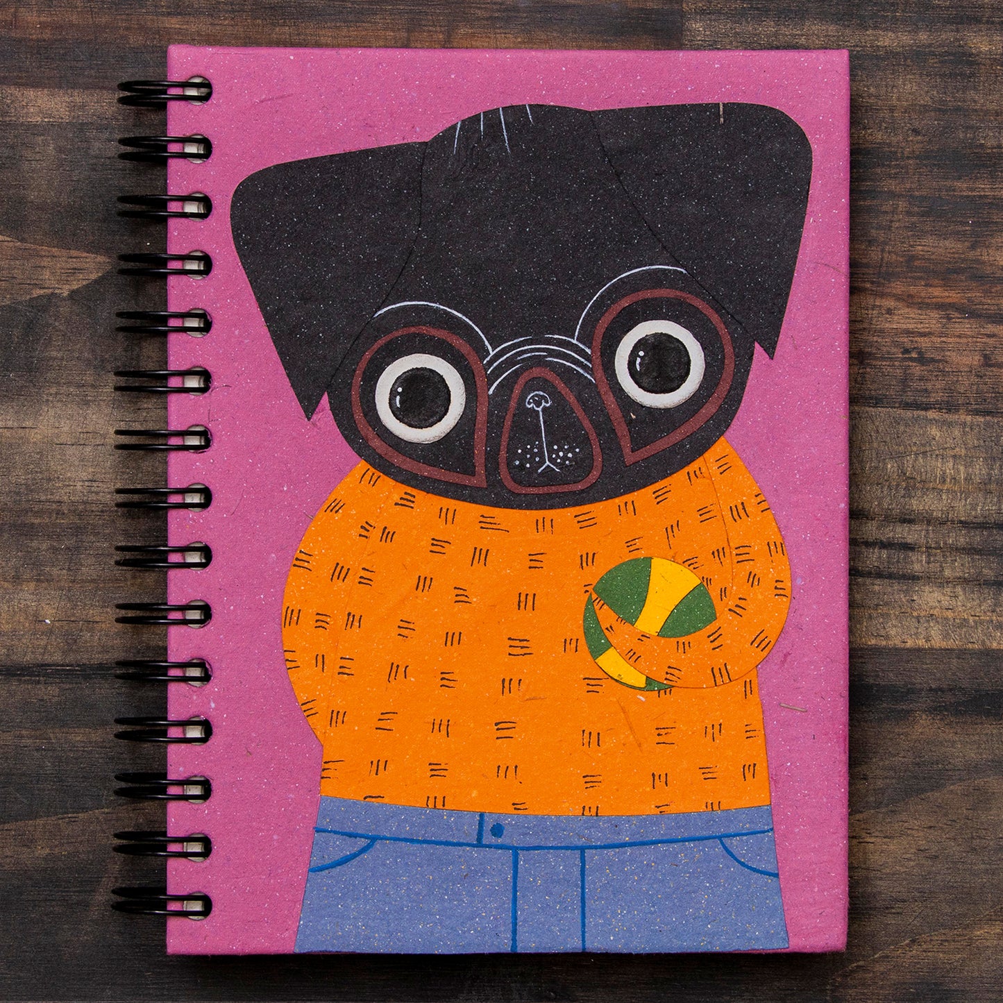 Large Notebook Pico the Pug Light Purple