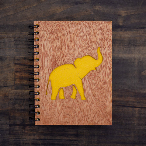 Large Notebook Wood Cover Elephant Song