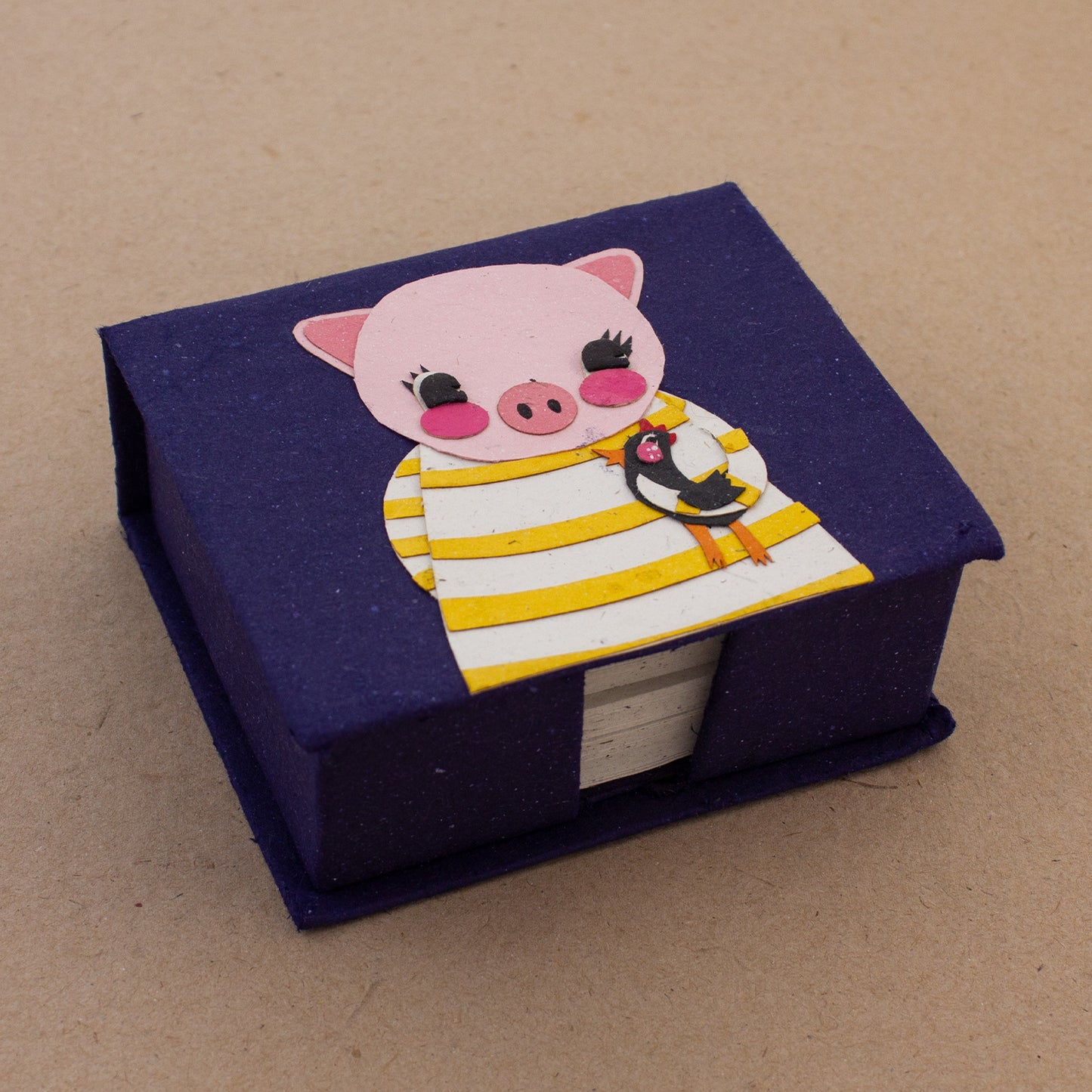 Note Box Paula the Pig Dark Blue