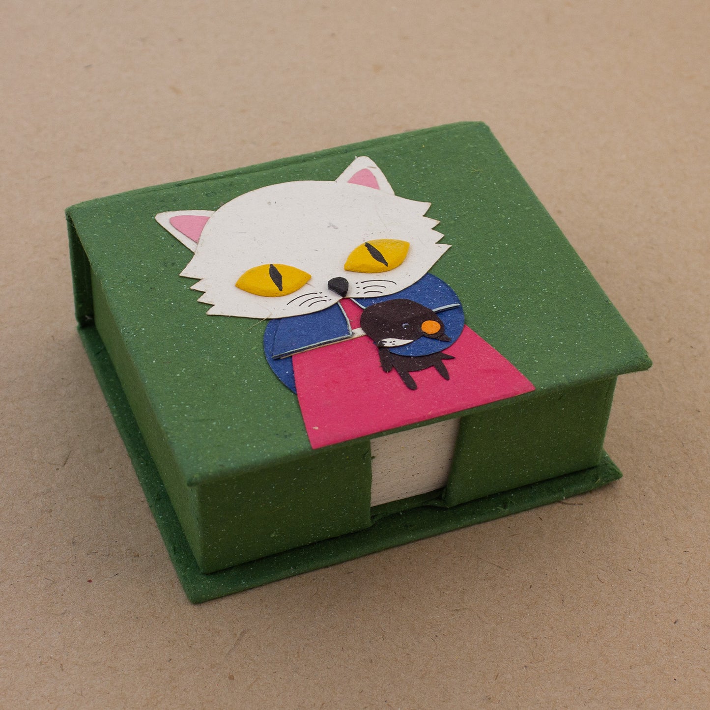 Note Box Whisper the Cat Dark Green