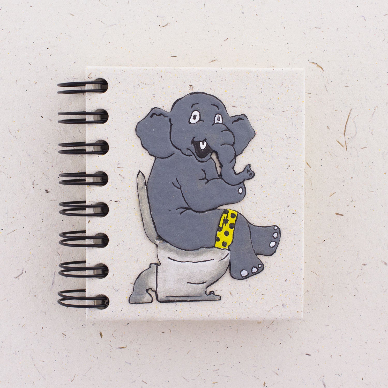 Small Notebook Elephant on Toilet