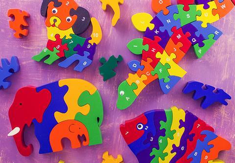 Handmade Sustainable Rubber Wood Puzzles