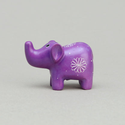 Soapstone Small-Eared Elephant Purple