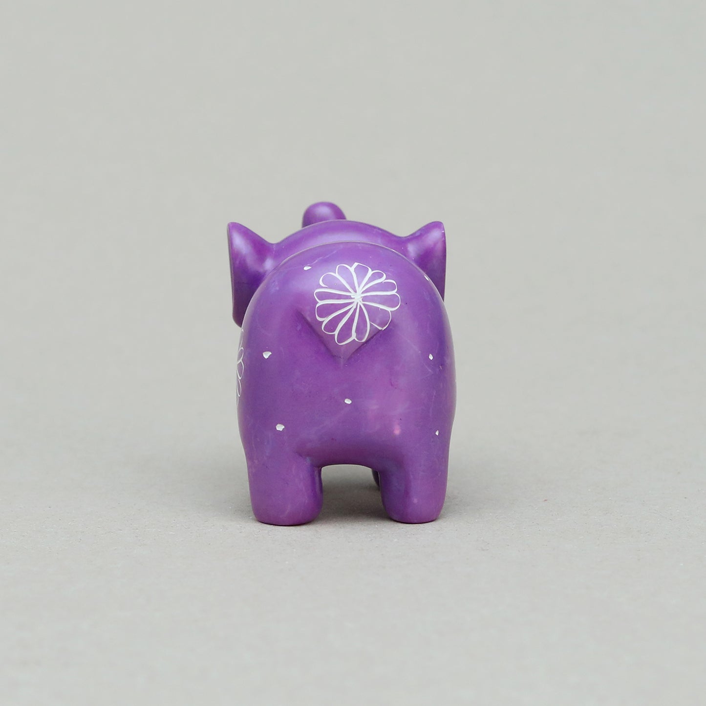 Soapstone Small-Eared Elephant Purple