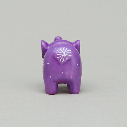 Soapstone Small-Eared Elephant Purple