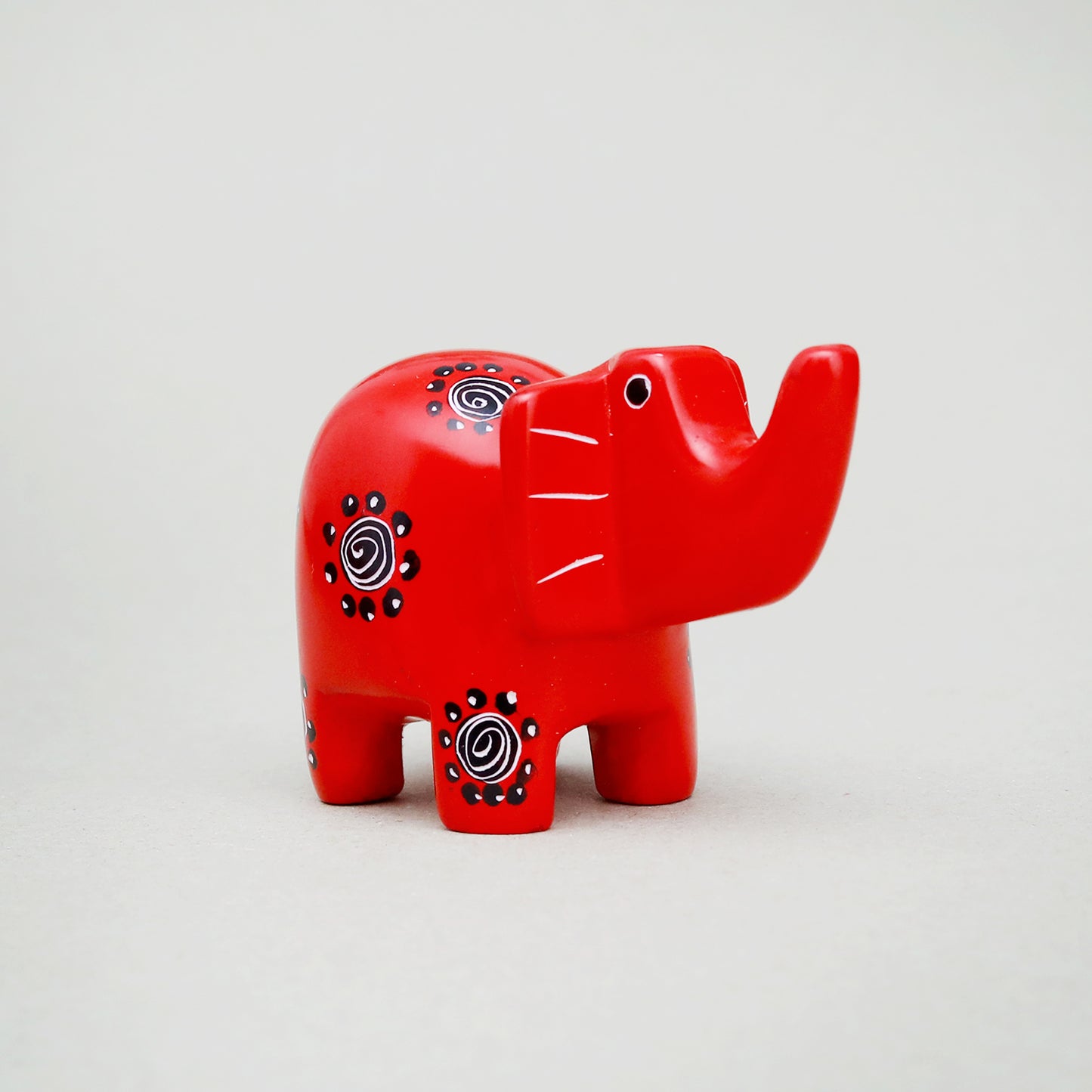 Soapstone Elephant Red