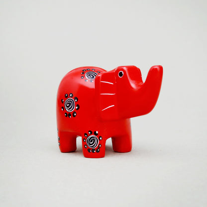 Soapstone Elephant Red