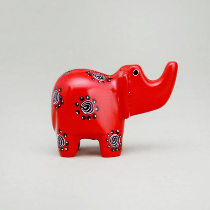 Soapstone Elephant Red