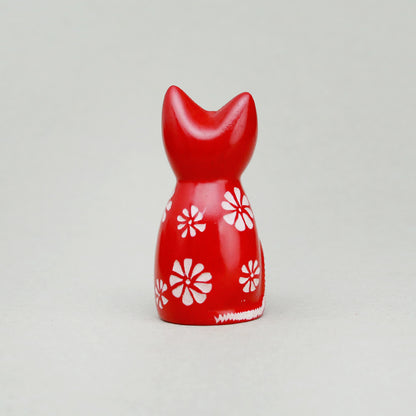 Soapstone Cute Kitty Cat Red