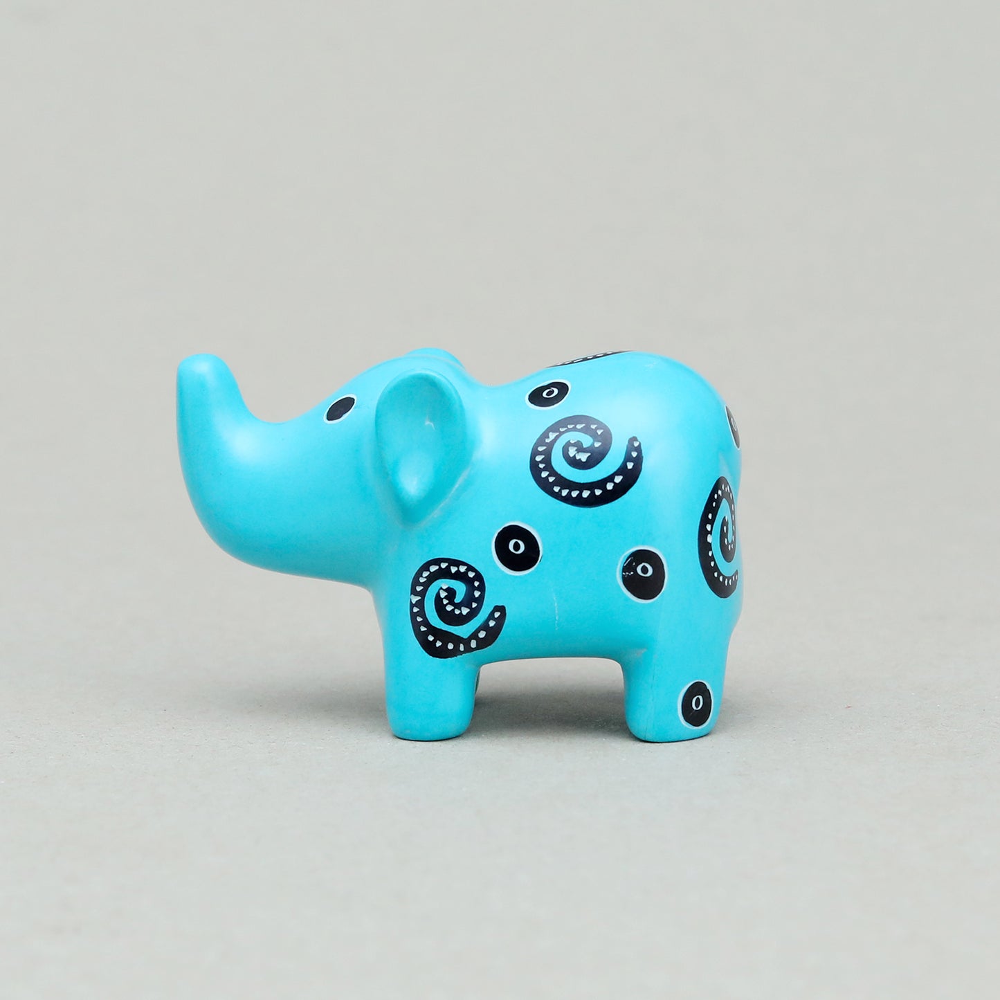 Soapstone Small-Eared Elephant Light Blue (w)