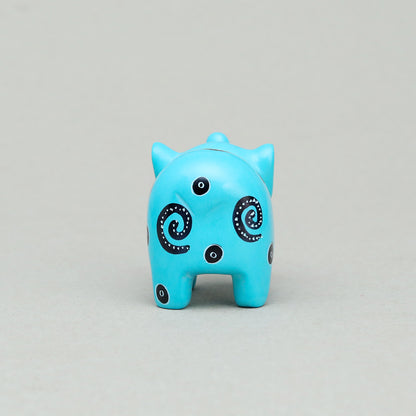 Soapstone Small-Eared Elephant Light Blue (w)