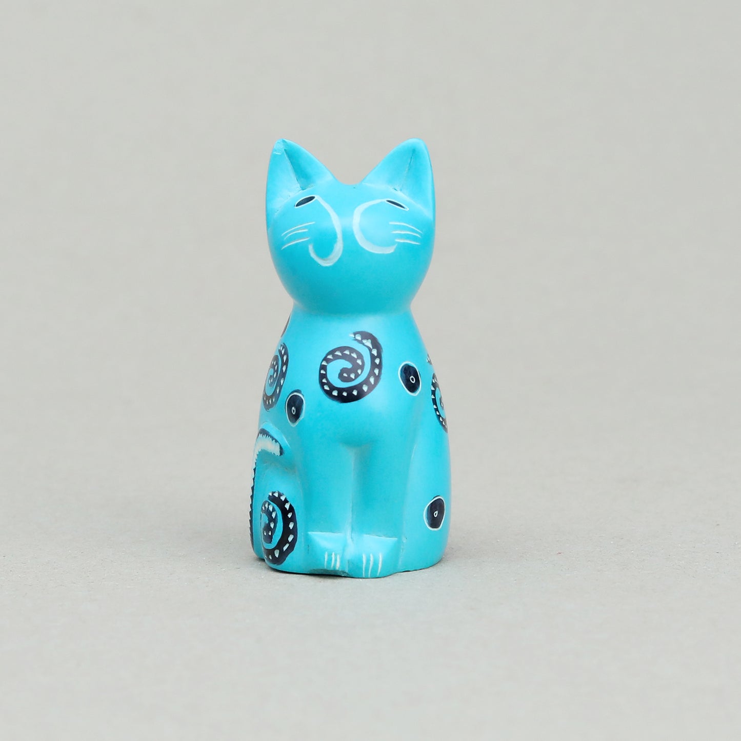 Soapstone Cute Kitty Cat Light Blue