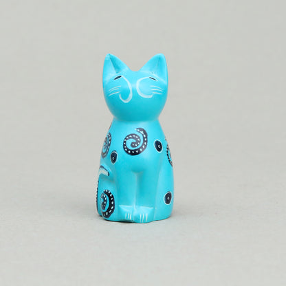 Soapstone Cute Kitty Cat Light Blue