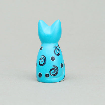 Soapstone Cute Kitty Cat Light Blue