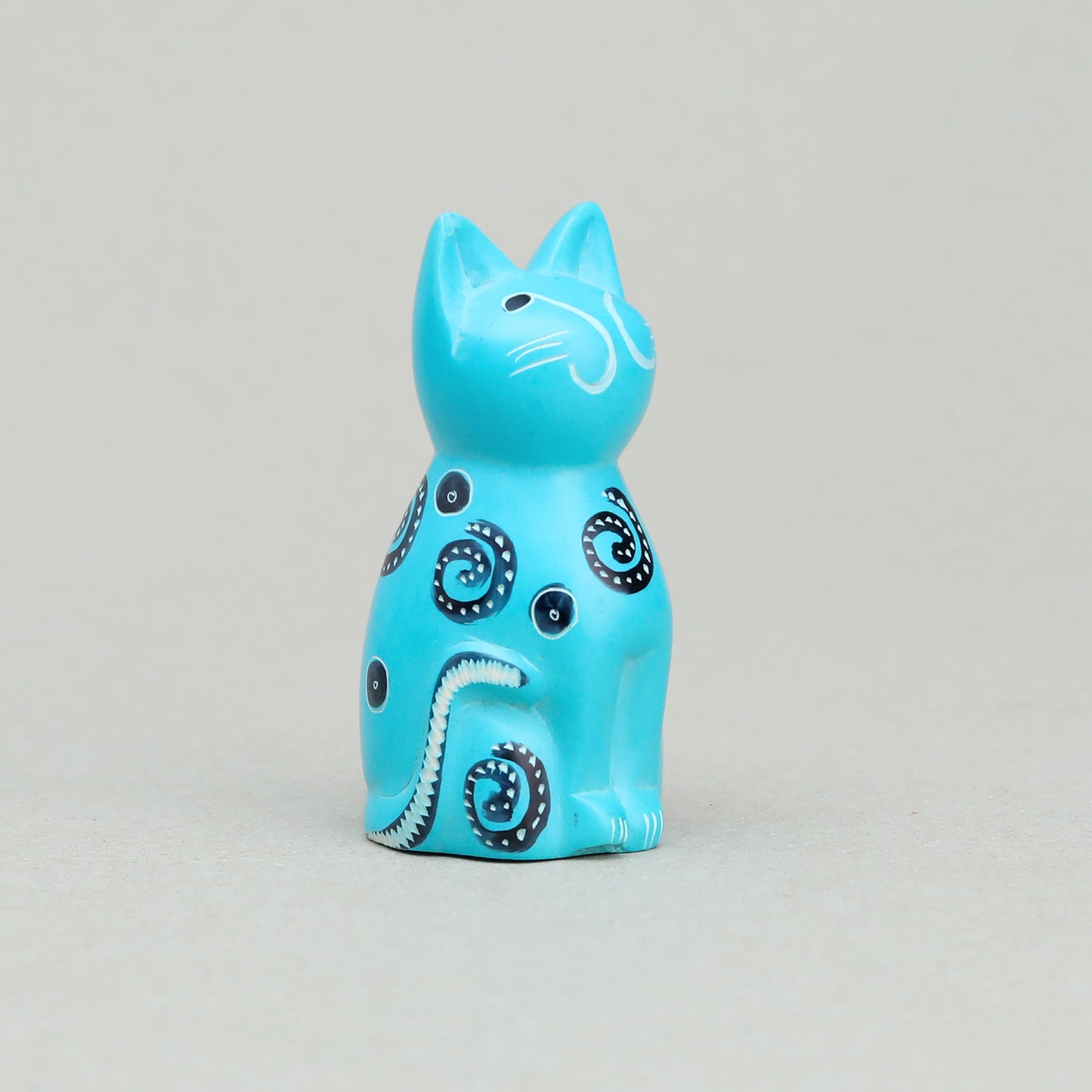 Soapstone Cute Kitty Cat Light Blue