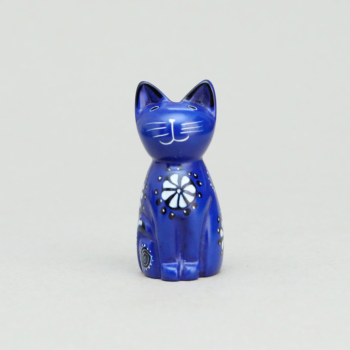 Soapstone Cute Kitty Cat Dark Blue (w)