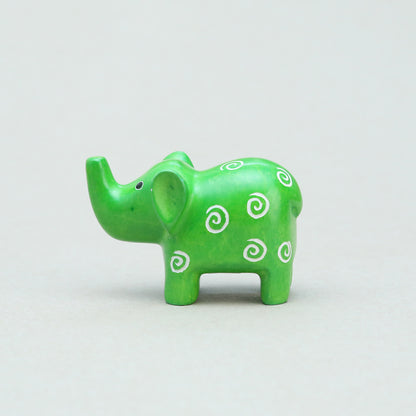Soapstone Small-Eared Elephant Green (w)