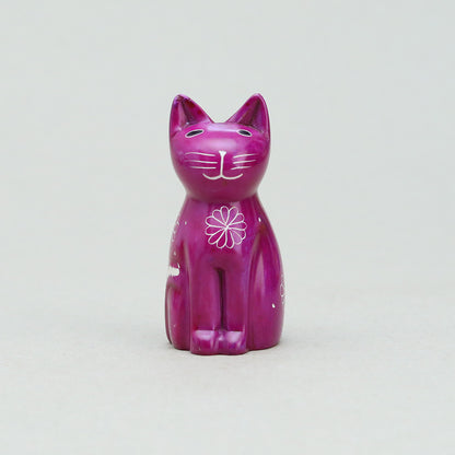 Soapstone Cute Kitty Cat Purple