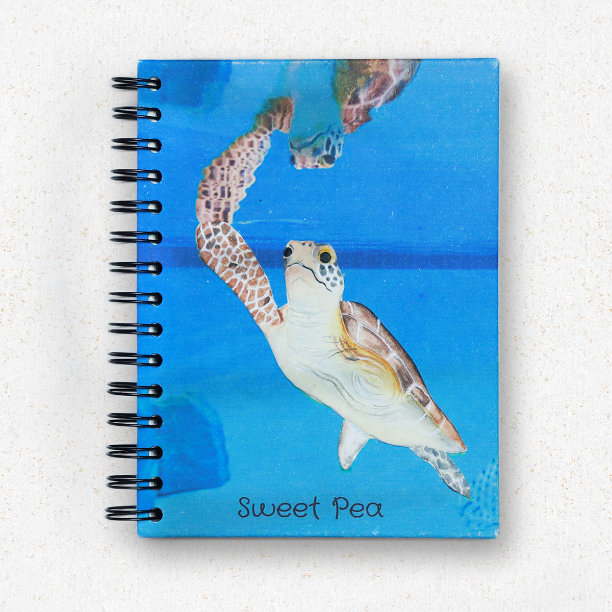 Sweet Pea Sea Turtle Spiral Notebook – Handmade Eco-Friendly Elephant Dung Paper